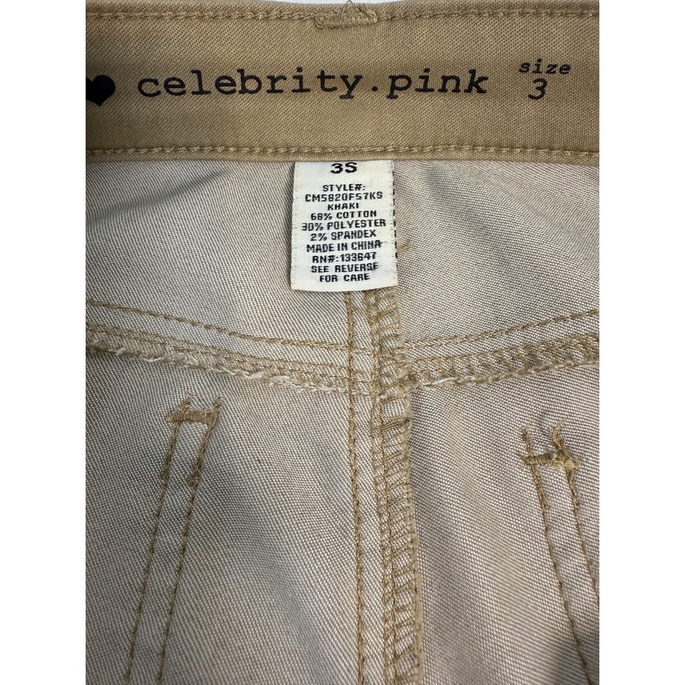 Celebrity Pink Women's Skinny Khaki Pants Size 3S Low Rise Stretch Cotton Blend - Picture 3 of 5